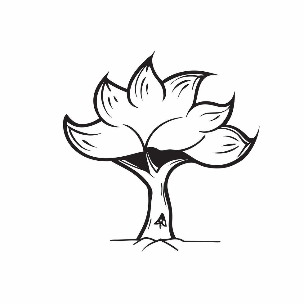 Dogwood tree isolated on white background concept as A delicate dogwood tree isolated on a white background featuring its white flowers and broad leaves perfect for spring garden o v1 vector
