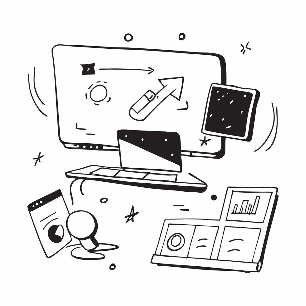 Digital whiteboard for remote collaboration concept as An office room with a digital whiteboard designed for remote collaboration representing the future of interactive and connect v1 vector