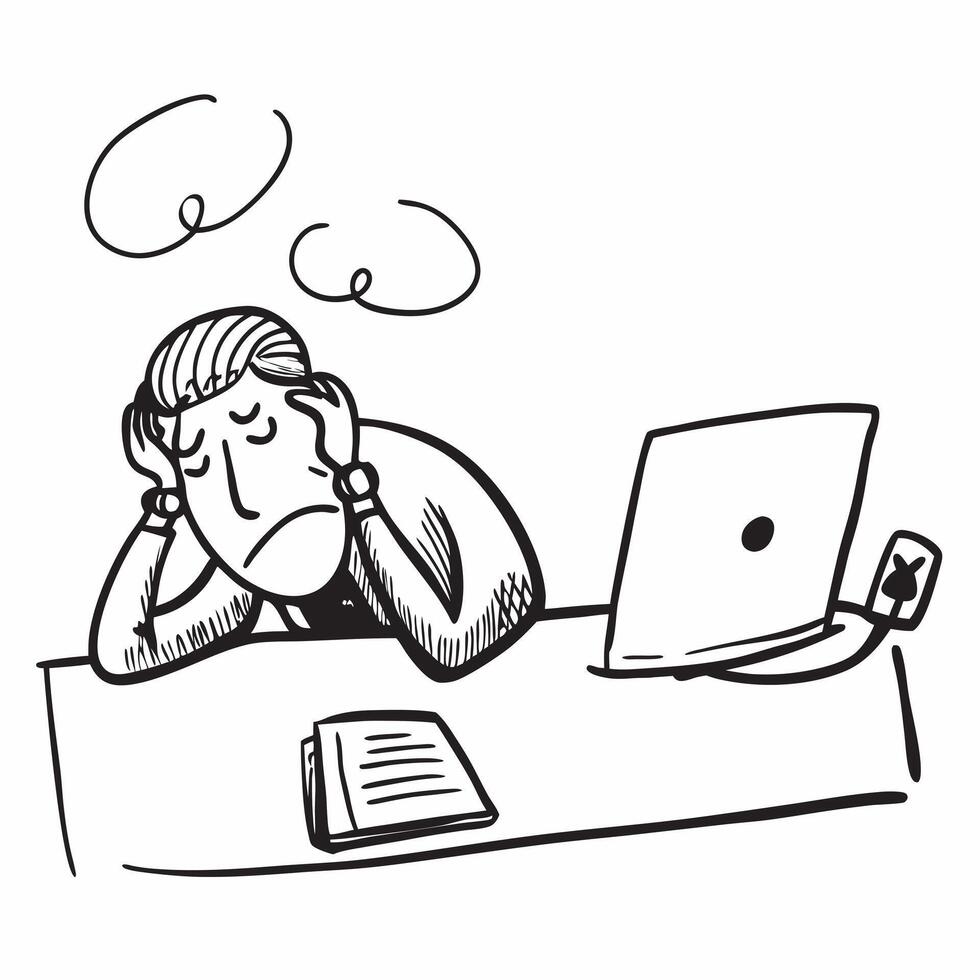 Customer service rep napping at desk concept as A customer service representative napping at their desk reflecting the emotional demands and long hours involved in providing custom v1 vector