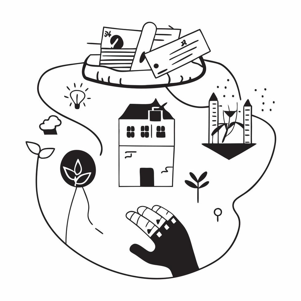 CSR programs for green infrastructure development concept as CSR programs supporting green infrastructure development showcasing corporate efforts to integrate sustainability into v1 vector
