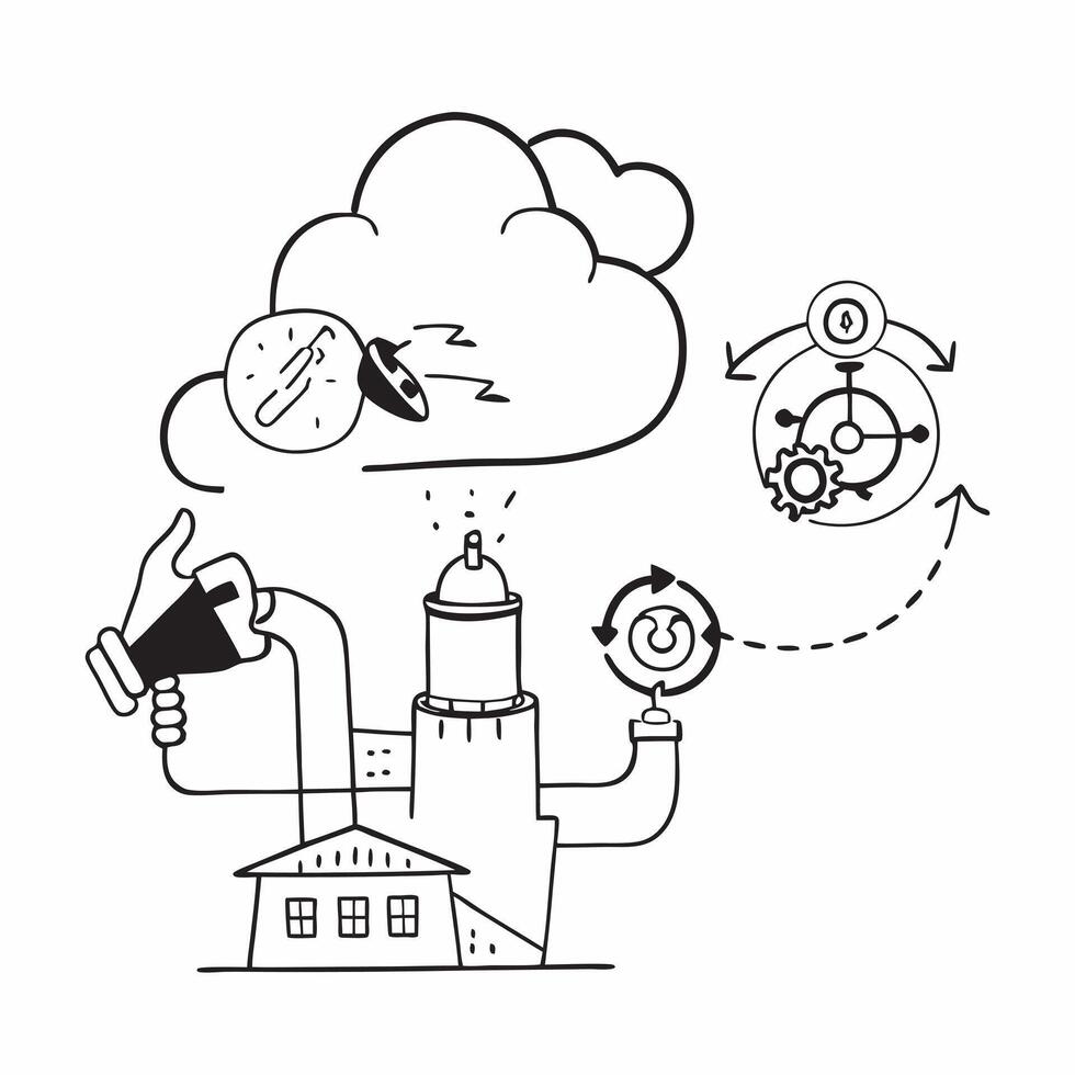 Cloud infrastructure for green manufacturing concept as Cloud infrastructure supporting green manufacturing processes optimizing resource use and reducing waste through advanced cl v1 vector