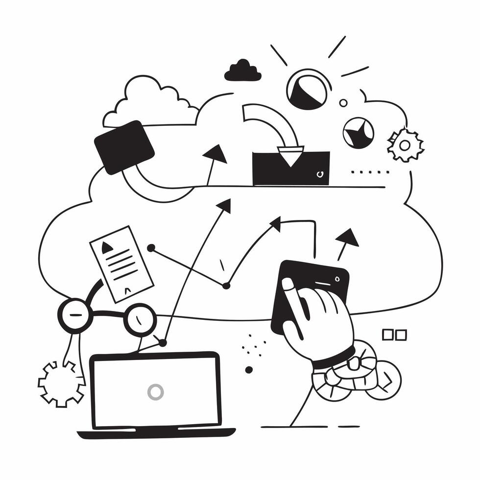 Cloud computing for sustainable fashion industry concept as Cloud computing solutions for the fashion industry focused on sustainability optimizing supply chains and reducing waste v1 vector