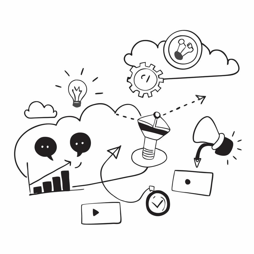Cloud based marketing automation with sustainability concept as Cloud based marketing automation solutions designed for sustainability optimizing campaigns and reducing environment v1 vector