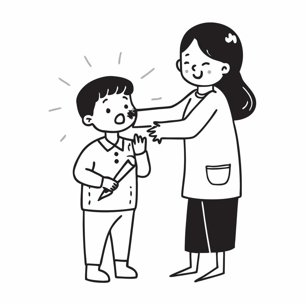 Child receiving a vaccination concept as A child receiving a vaccination from a healthcare professional highlighting the importance of immunizations and preventive healthcare for c v1 vector