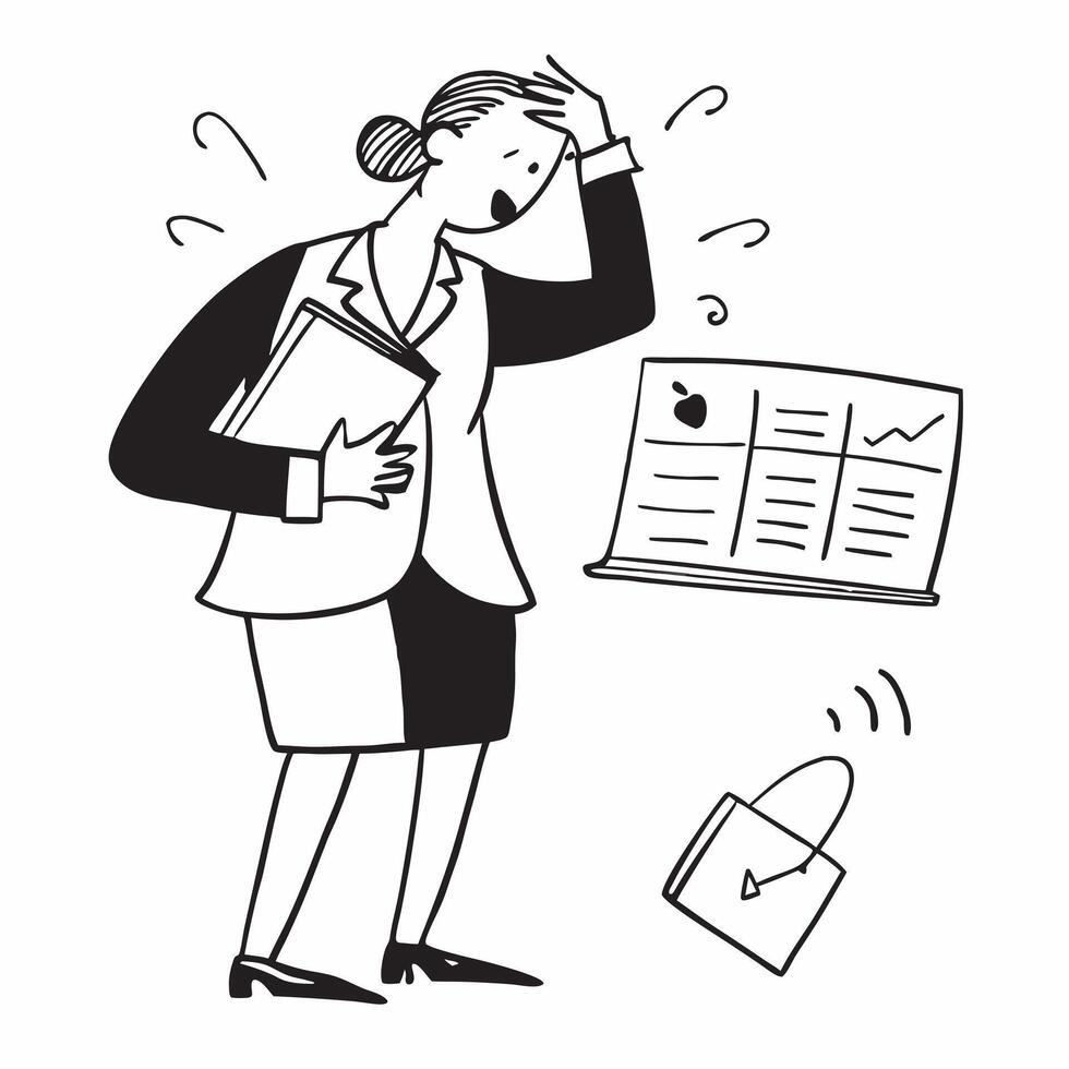 Businesswoman managing time with a planner concept as A businesswoman managing her time with a planner symbolizing effective time management organization and high productivity in h v1 vector