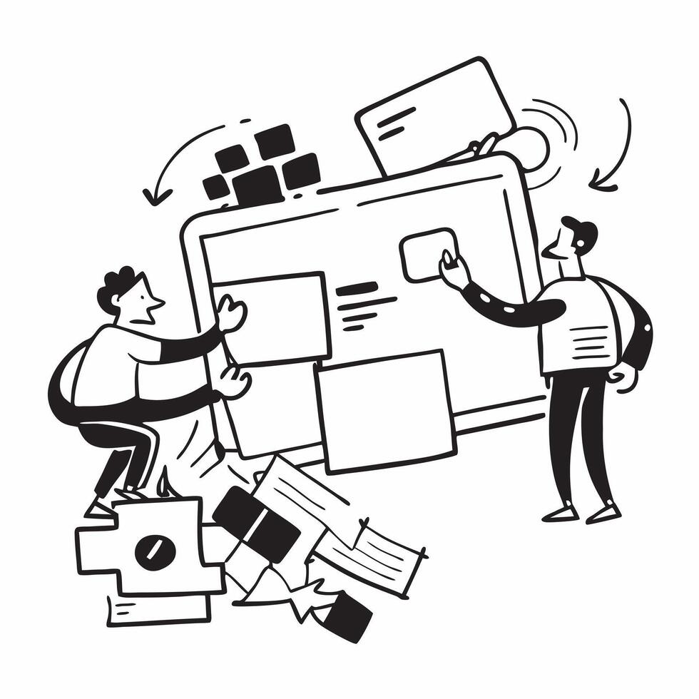 Business team working on a cost saving project with laptops concept as A business team working on a cost saving project with laptops highlighting collaboration technology and strat v1 vector