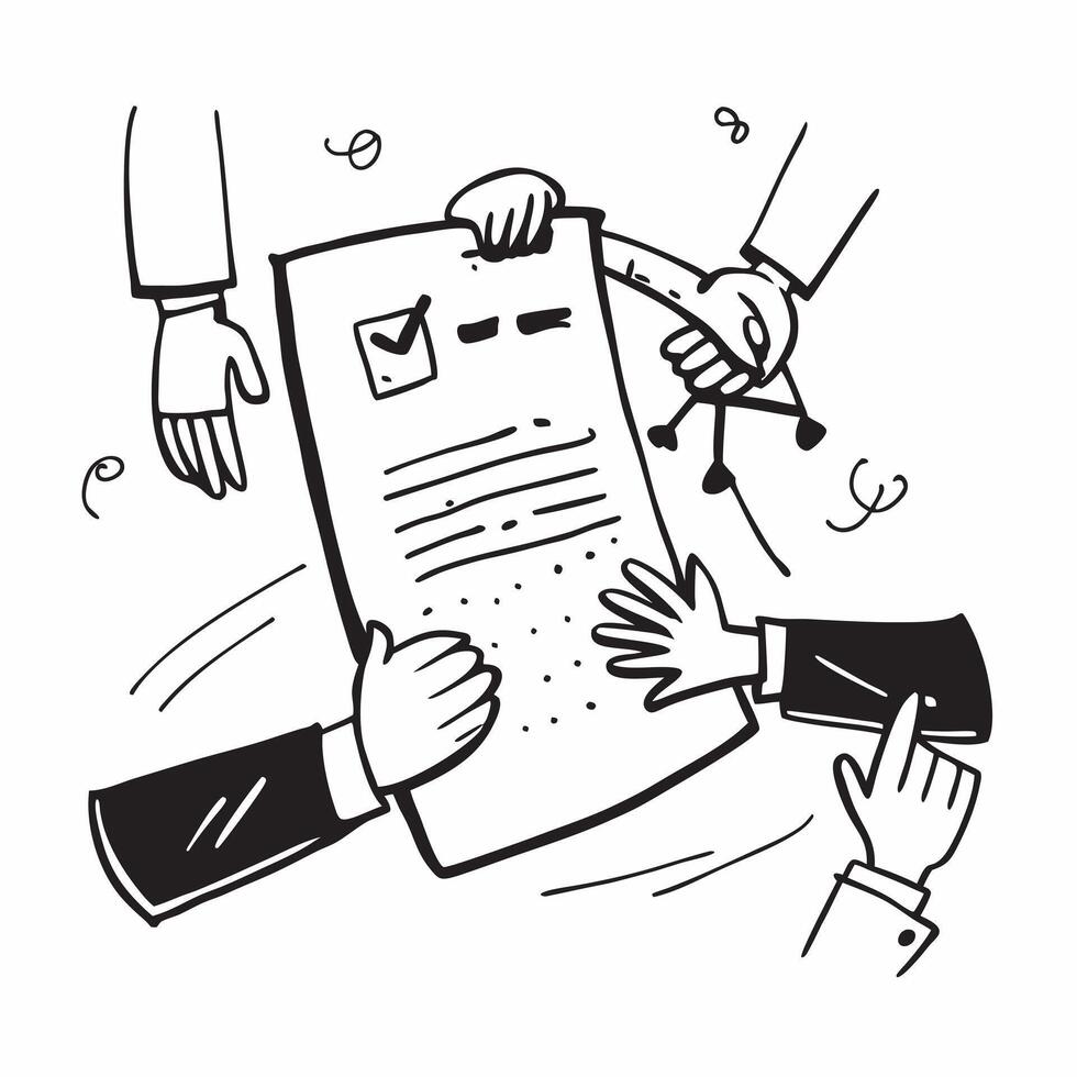 Business people shaking hands over a contract labeled Cost Reduction concept as Business people shaking hands over a contract labeled Cost Reduction highlighting successful negotia v1 vector