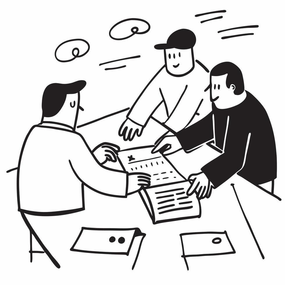 Business partners signing a contract over lunch concept as Business partners signing a contract at a lunch table highlighting trust agreement and formalities in a casual setting i v1 vector