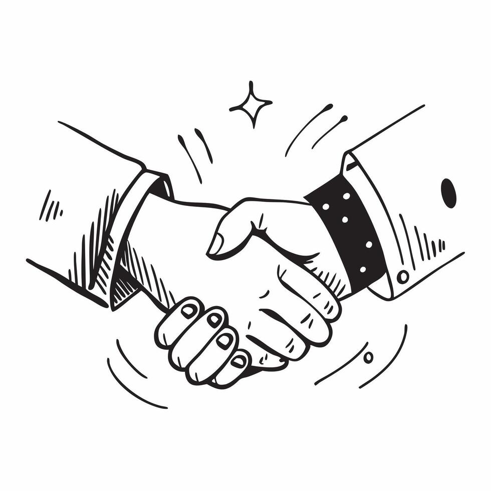 Business handshake isolated on white background concept as A business handshake isolated on a white background representing partnership agreement and collaboration Ideal for busin v1 vector