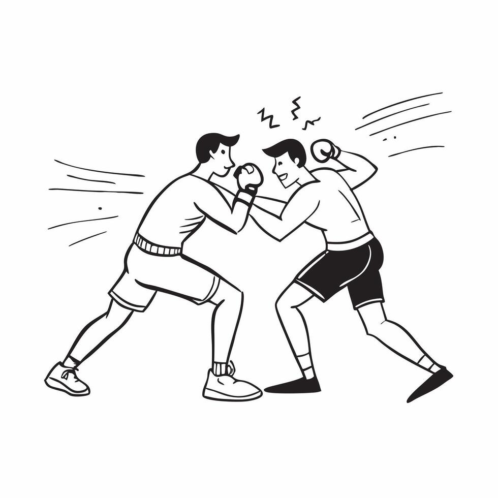 Boxers engaging in a fierce exchange concept as Boxers fiercely exchanging blows in the ring highlighting action intensity and competition in Photo Stock Concept v1 vector