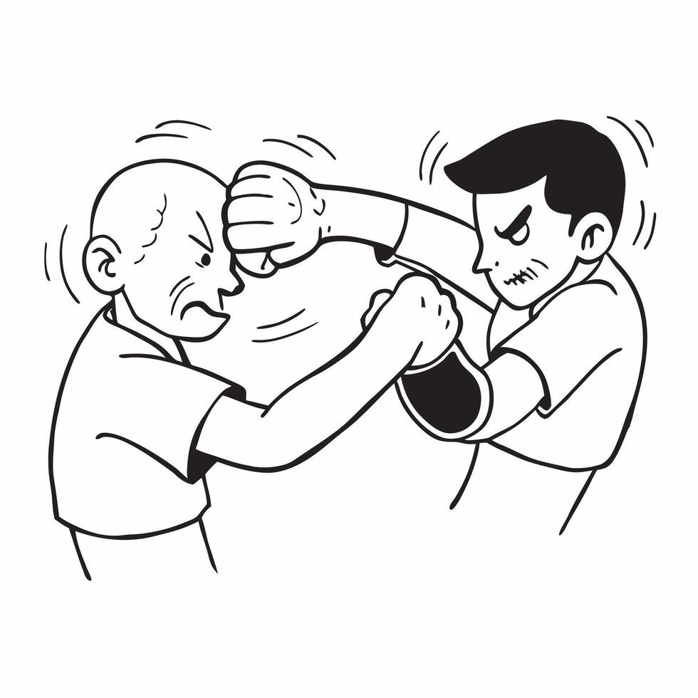Boxers in a clinch concept as Two boxers in a clinch showcasing close combat strategy and intensity in the ring in Photo Stock Concept v1 vector