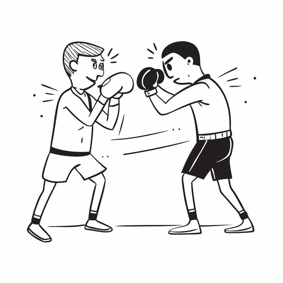 Boxers facing off in the ring concept as Two boxers facing off in the ring capturing the tension and intensity before the match begins in Photo Stock Concept v1 vector