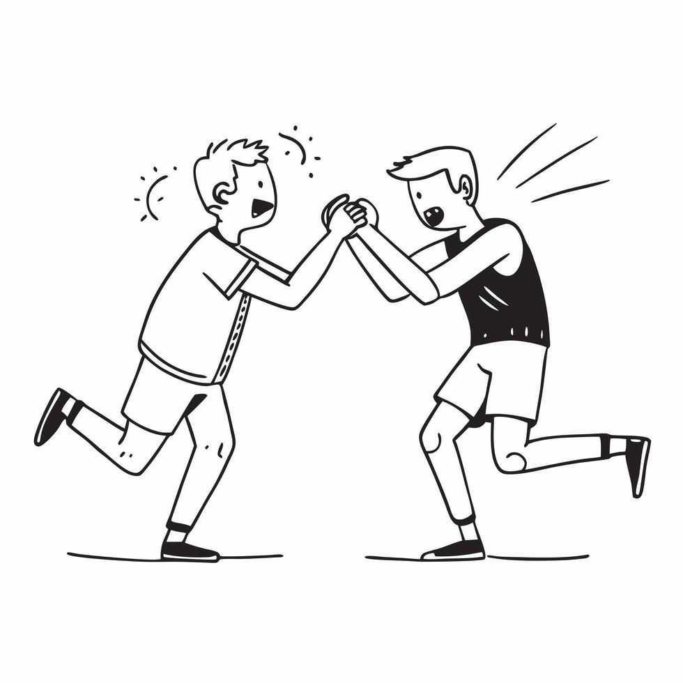 Boxers exchanging a flurry of punches concept as Boxers in the heat of the moment exchanging a flurry of punches capturing action intensity and competition in Photo Stock Concept v1 vector