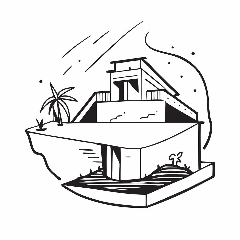 Beachfront villa concept as High resolution image of a luxurious beachfront villa with a glossy backdrop showcasing the ultimate in beach resort accommodations in Photo Stock Conc v1 vector