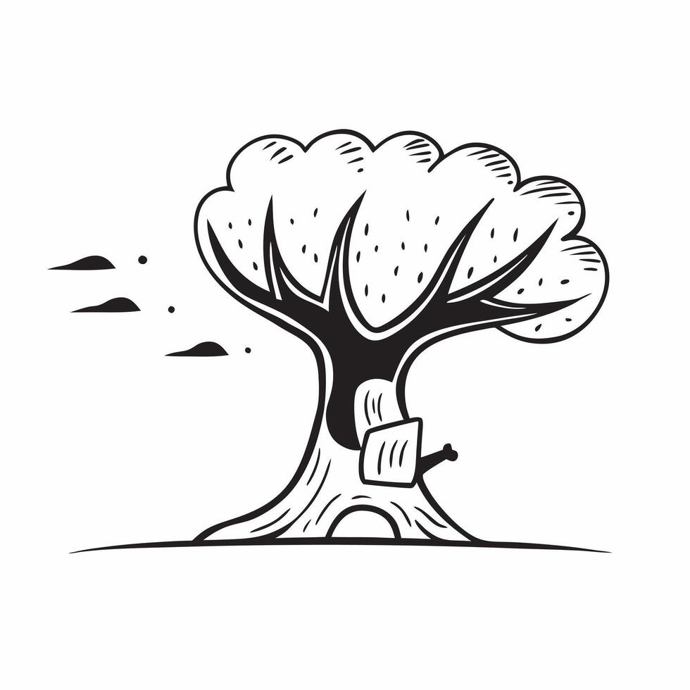 Baobab tree isolated on white background concept as A unique baobab tree isolated on a white background showcasing its massive trunk and sparse foliage suitable for educational env v1 vector