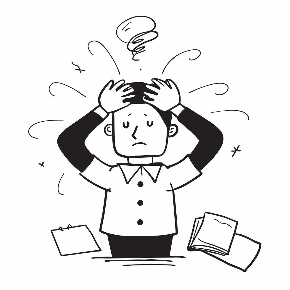 Bad weather affecting business concept as A business professional stressed by bad weather affecting business operations highlighting a bad day filled with disruption and uncertaint v1 vector