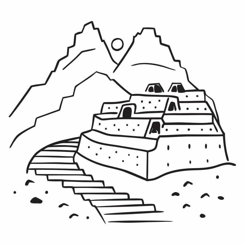 Ancient ruins in Peru concept as Explore the ancient ruins of Peru beyond Machu Picchu Discover lesser known archaeological sites that reveal the rich history and culture of the I v1 vector