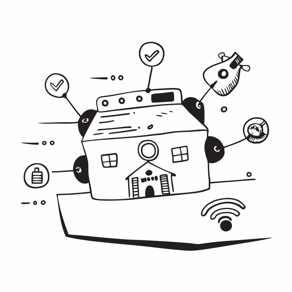 AI powered smart home controls concept as A futuristic home featuring AI powered smart controls enabling seamless interaction and management of various systems through advanced tec v1 vector