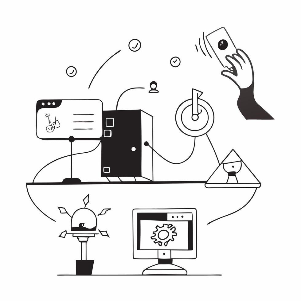 AI powered climate control concept as An office room featuring AI powered climate control systems symbolizing the future of personalized and energy efficient workspaces in Photo S v1 vector