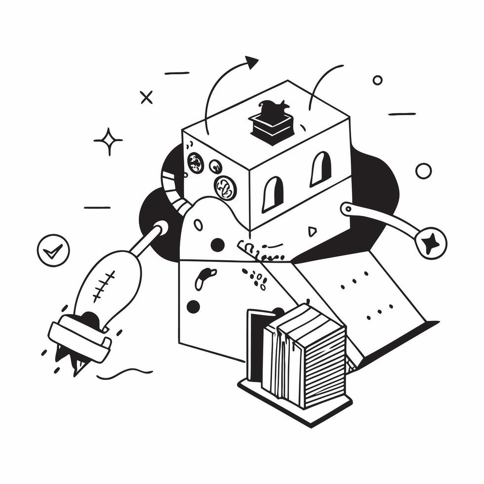 AI enhanced home learning environment concept as A futuristic home featuring an AI enhanced learning environment optimizing educational experiences through advanced technology in v1 vector