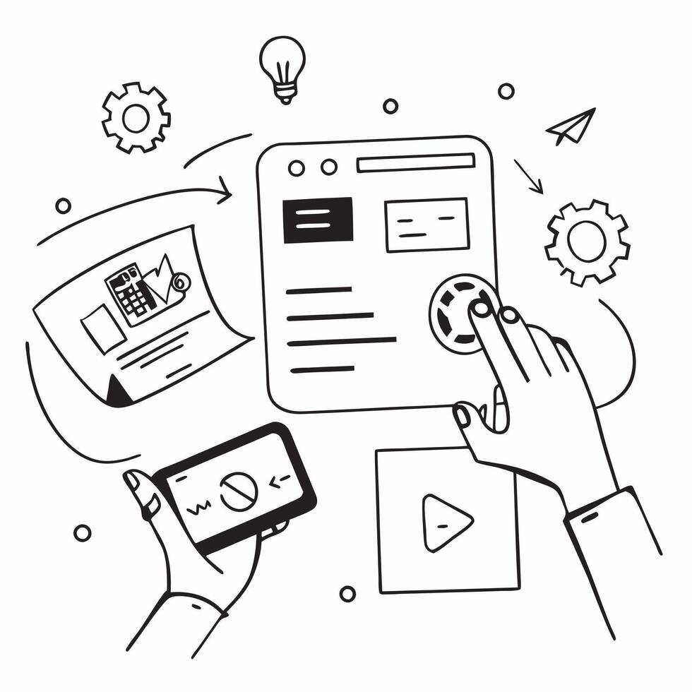 AI driven content creation concept as An office room equipped with AI driven content creation tools highlighting the future of automated and intelligent business processes in Phot v1 vector