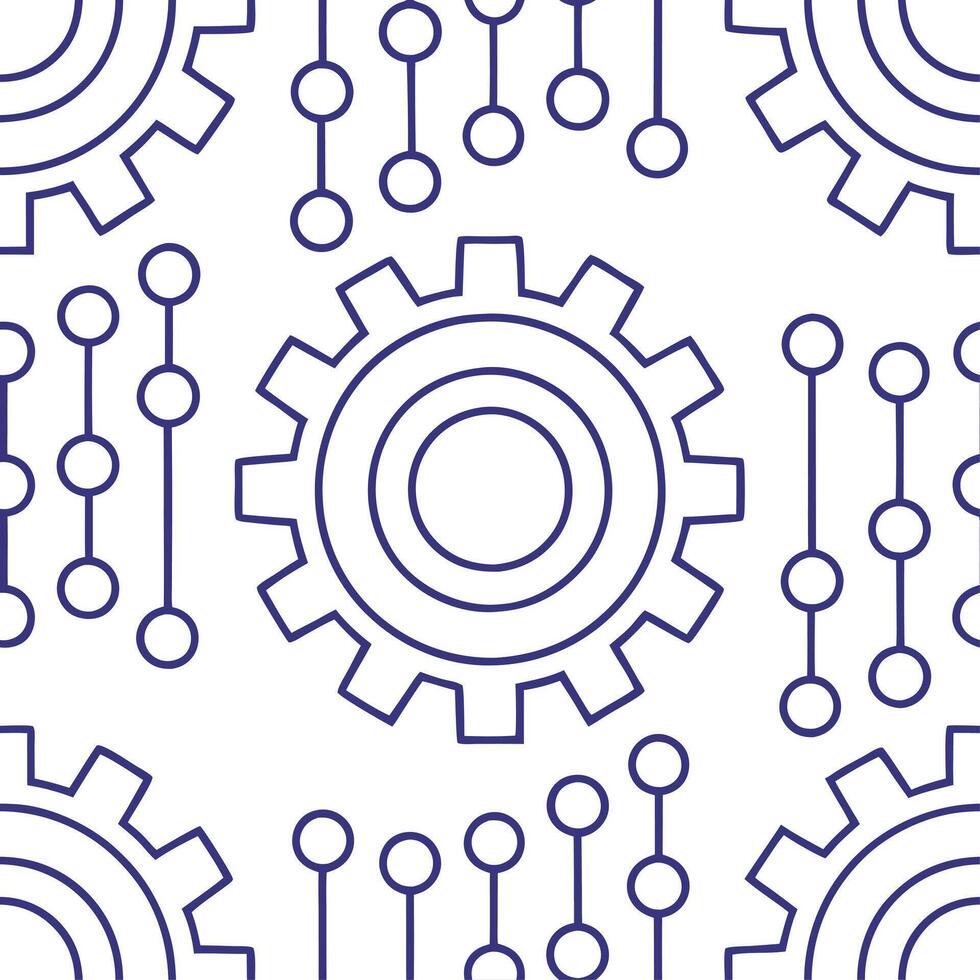 Abstract seamless pattern featuring futuristic symbols and circuit like patterns creating a dynamic high tech grid design concept as A seamless tile design featuring futuristic sym Clean Version 2 vector