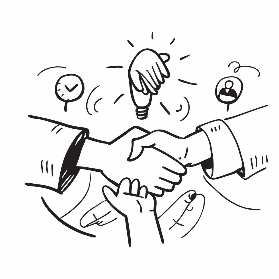 A successful business meeting concept as A successful business meeting with colleagues shaking hands symbolizing a good day of achievements cooperation and positive outcomes in Ph v1 vector