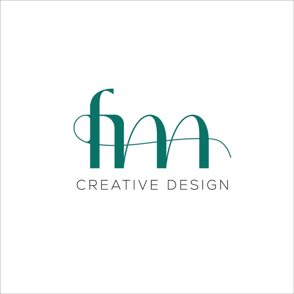 fm initial logo design vector