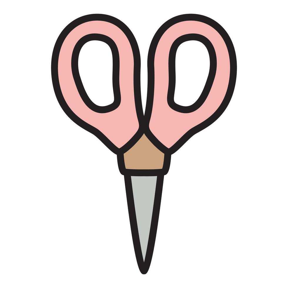 A drawing of small scissors with a simple and clean design. Ideal for crafting, sewing, school supplies, office work, or personal grooming. vector