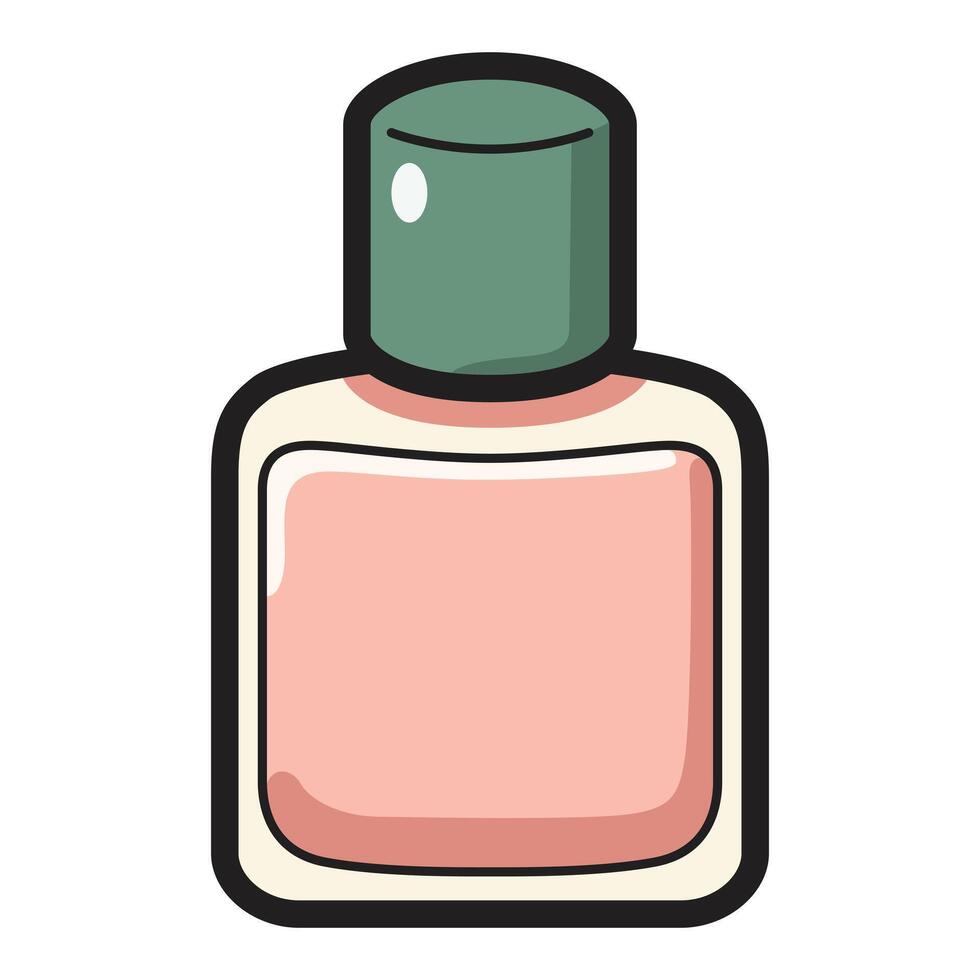 A drawing of a flat icon representing a bottle of nail polish. vector