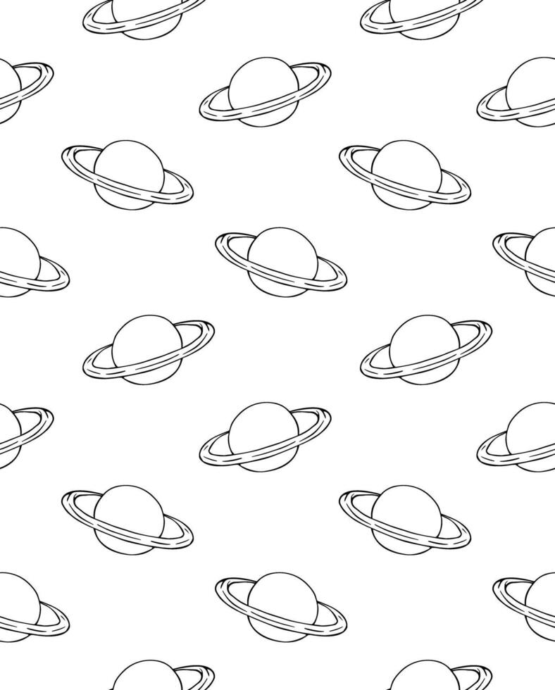 Hand drawn doodle sketch Saturn planets isolated on white background vector