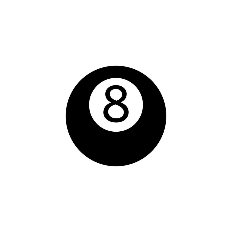 Flat cartoon 8 bowling black ball isolated on white background vector