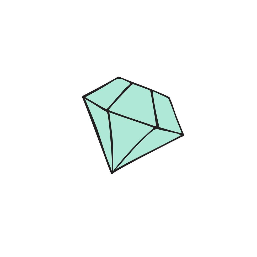 Hand drawn doodle sketch diamond vector