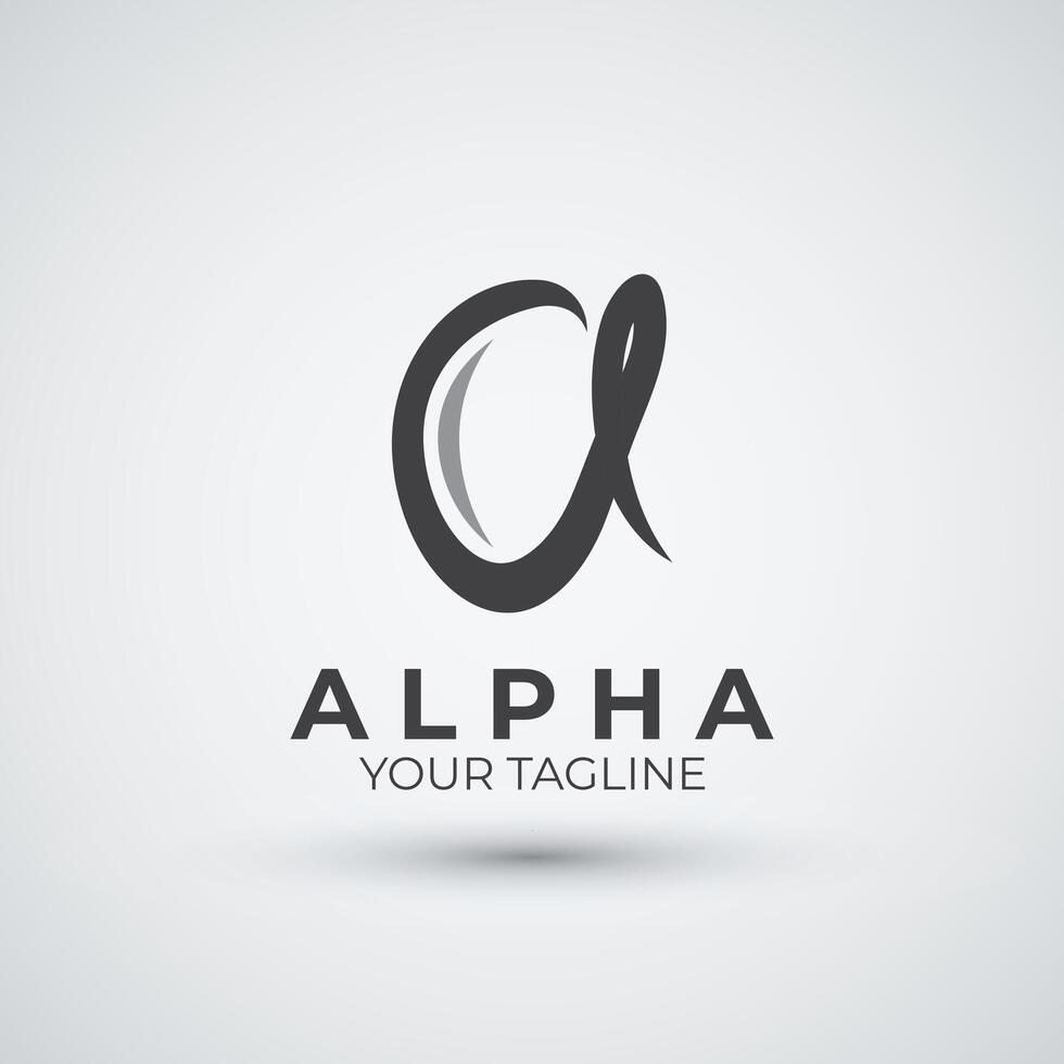 alpha letter a logo icon flat design template vector