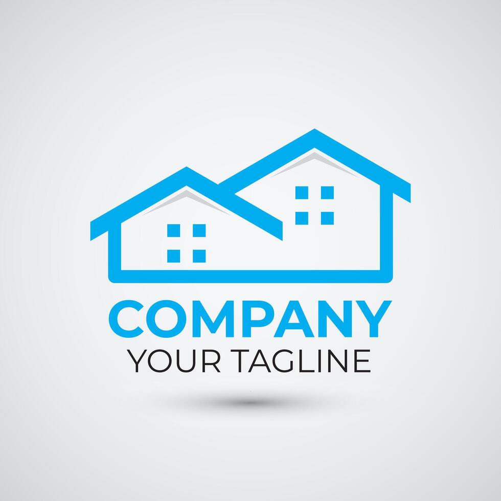 House and building logo design abstract template vector