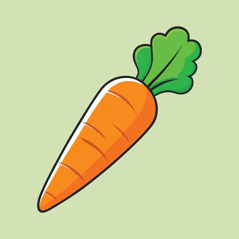 Carrot Vegetable Cartoon Icon Food Nature Illustration vector