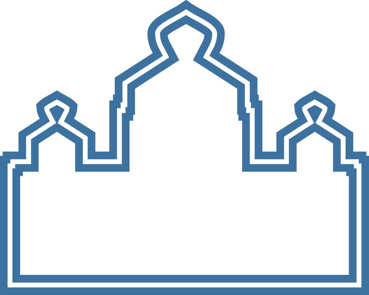 Minimalist Mosque Outline Graphic Muslim vector