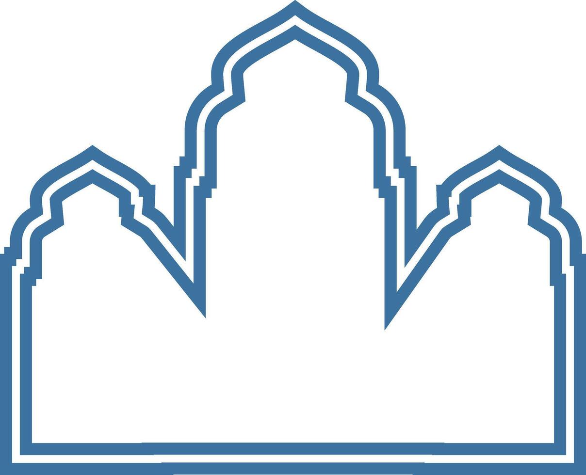 Outline of Traditional Indian Temple Architecture Muslim vector