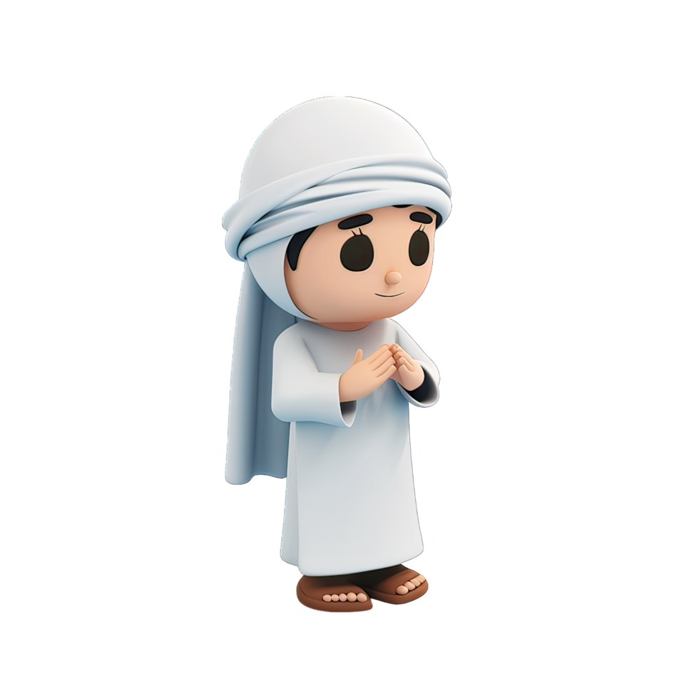 A cartoon character in a white robe png