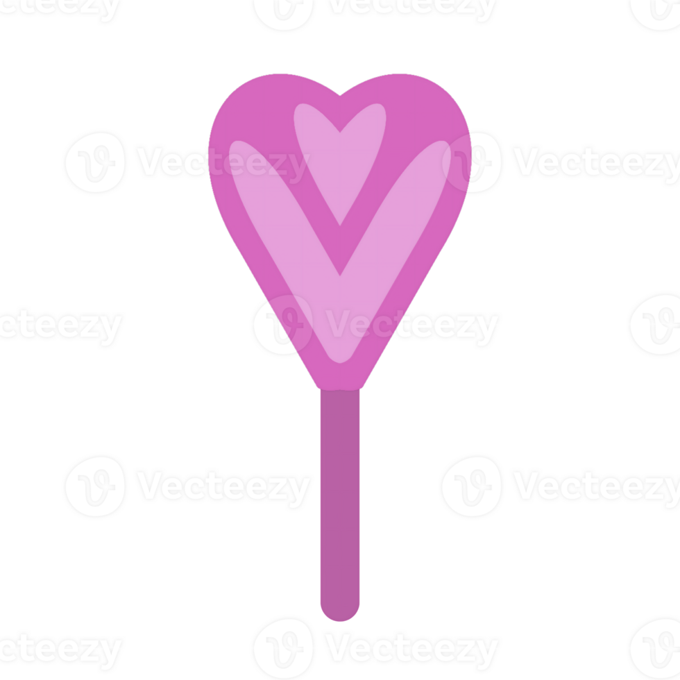 Heart Shaped Lollipop Illustration png