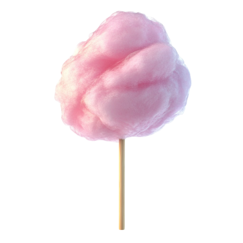 cotton candy on a stick on transparent background png