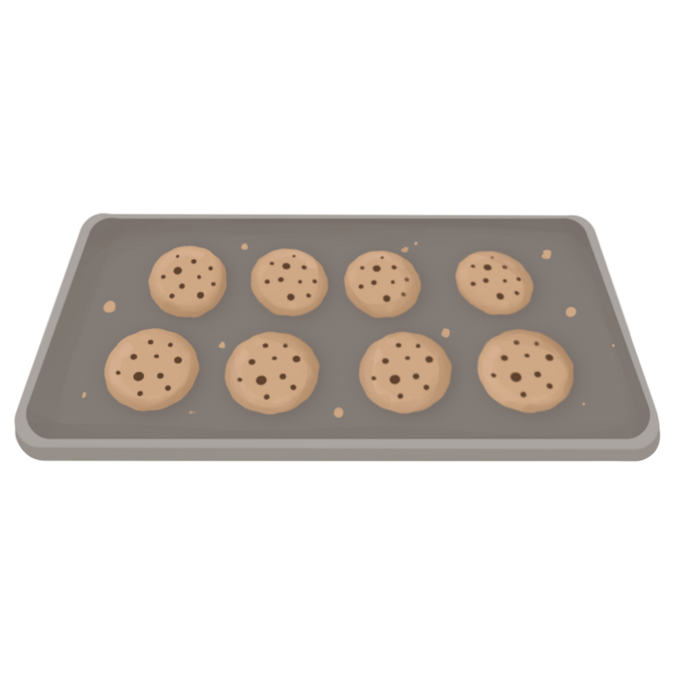 Cookies on a baking sheet png