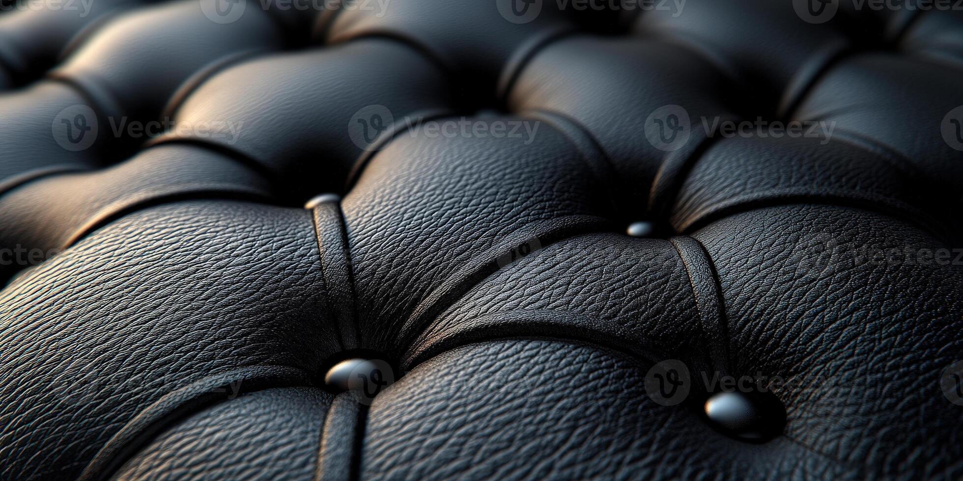 Elegant close-up of soft black leather upholstery, showcasing its rich texture and luxurious finish in modern design. photo