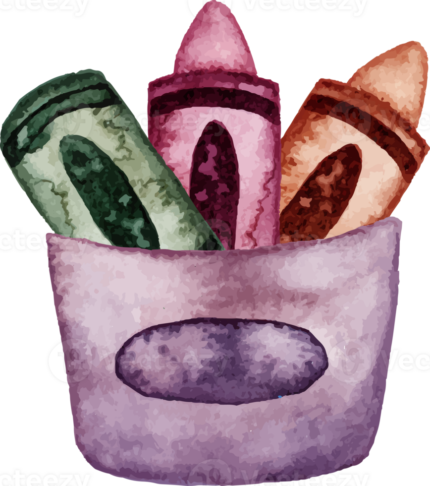 crayons in a basket png