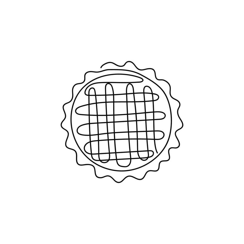 Continuous line art of Pumpkin pie. Traditional dish of thanksgiving. illustration vector
