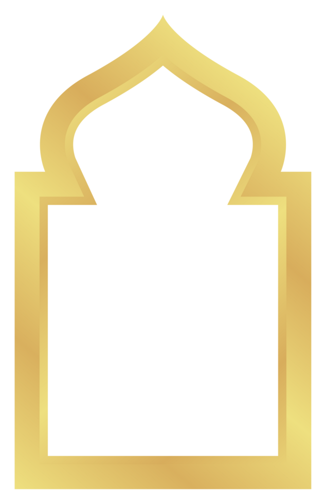 The Dome with Rectangle Gold Gradient Oriental Style Islamic Frame Arches with Modern Boho Mosque Dome for Door png