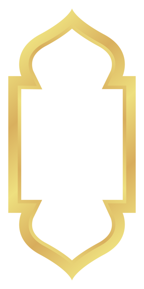 The Dome with Rectangle Gold Gradient Oriental Style Islamic Frame Arches with Modern Boho Mosque Dome for Window png
