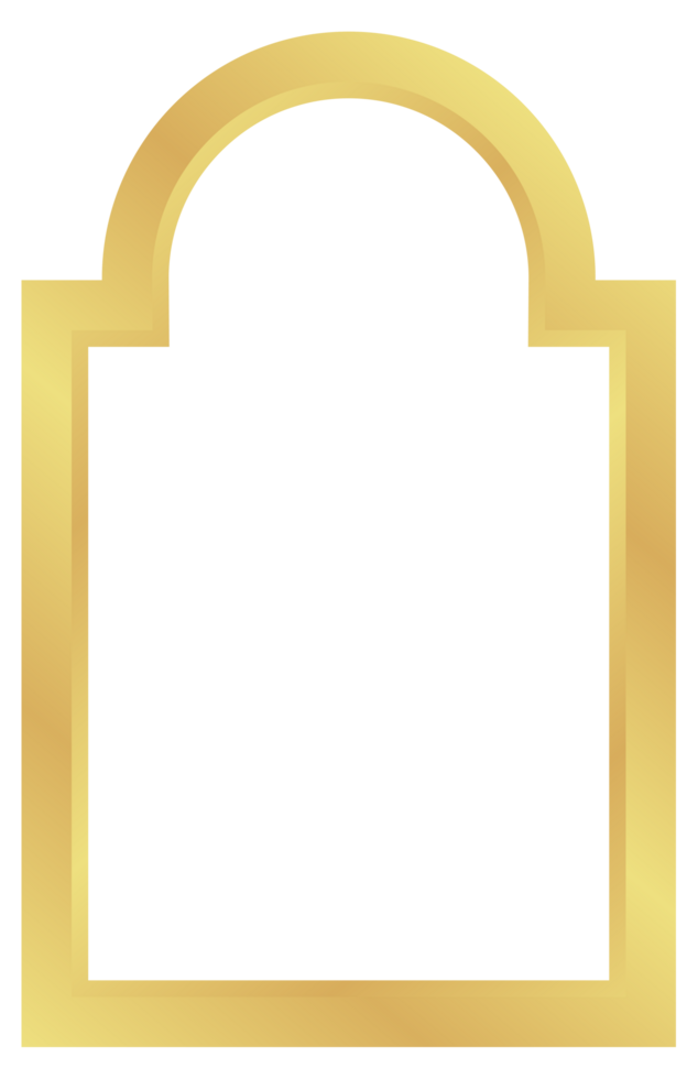 The Circle with Rectangle Gold Gradient Oriental Style Islamic Frame Arches with Modern Boho Mosque Dome for Door png