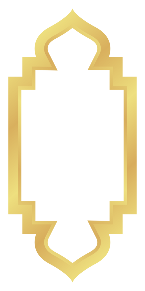 The Dome with Double Rectangle Gold Gradient Oriental Style Islamic Frame Arches with Modern Boho Mosque Dome for Window png