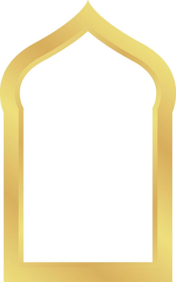 Dome Joined Rectangle Gold Gradient Oriental Style Islamic Frame Arches with Modern Boho Mosque Dome for Door vector